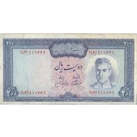 اسکناس 200 ریال (آموزگار - جهانشاهی) - تک - VF35 - محمد رضا شاه
