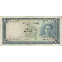 اسکناس 200 ریال سری سوم - تک - VF20 - محمد رضا شاه