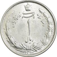 سکه 1 ریال 1313 - 3 تاریخ کوچک - MS64 - رضا شاه
