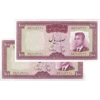 اسکناس 100 ریال (هویدا - سمیعی) - جفت - UNC63 - محمد رضا شاه