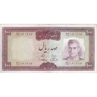 اسکناس 100 ریال (آموزگار - سمیعی) نوشته قرمز - تک - VF35 - محمد رضا شاه