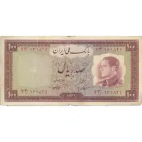 اسکناس 100 ریال 1333 - تک - VF20 - محمد رضا شاه