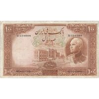 اسکناس 100 ریال پشت فارسی - شماره لاتین - تک - VF20 - رضا شاه