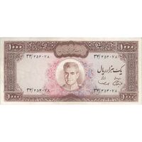 اسکناس 1000 ریال (آموزگار - سمیعی) نوشته سیاه - VF35 - محمد رضا شاه