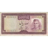 اسکناس 100 ریال (آموزگار - فرمان فرماییان) نوشته سیاه - تک - VF25 - محمد رضا شاه