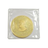 مدال طلا 40 گرمی تاسیس بانک ملی 1357 - PF67 - محمد رضا شاه