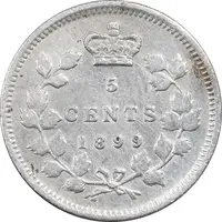 سکه 5 سنت 1899 ویکتوریا - EF40 - کانادا