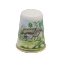 انگشتانه چینی قدیمی طرح باغ گل - کد 006540