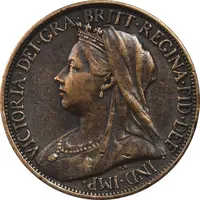 سکه 1 فارتینگ 1901 ویکتوریا - EF45 - انگلستان