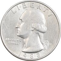 سکه کوارتر دلار 1988D واشنگتن - AU58 - آمریکا