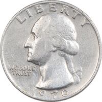 سکه کوارتر دلار 1970 واشنگتن - EF40 - آمریکا