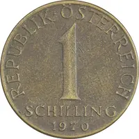 سکه 1 شیلینگ 1970 جمهوری دوم - EF40 - اتریش