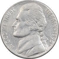 سکه 5 سنت 1996P جفرسون - EF45 - آمریکا