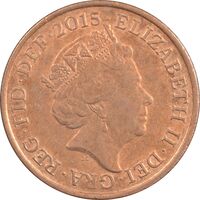 سکه 1 پنی 2015 الیزابت دوم - AU50 - انگلستان