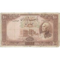 اسکناس 100 ریال پشت فارسی - مهر 1320 - تک - F - رضا شاه