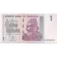 اسکناس 1 دلار 2007 جمهوری - تک - UNC62 - زیمبابوه