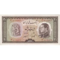 اسکناس 20 ریال 1333 - تک - UNC63 - محمد رضا شاه