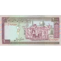 اسکناس 2000 ریال (محمدخان - نوربخش) شماره بزرگ - نخ نستعلیق - تک - AU55 - جمهوری اسلامی