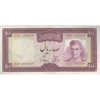 اسکناس 100 ریال (آموزگار - سمیعی) نوشته سیاه - تک - VF30 - محمد رضا شاه