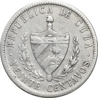 سکه 20 سنتاوو 1920 - EF45 - کوبا