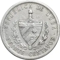 سکه 20 سنتاوو 1920 - EF45 - کوبا