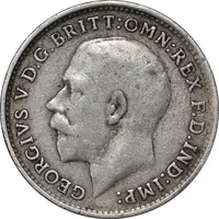 سکه 3 پنس 1920 جرج پنجم - EF45 - انگلستان