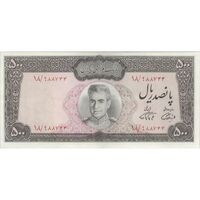 اسکناس 500 ریال (آموزگار - فرمان فرماییان) نوشته سیاه - تک - EF40 - محمد رضا شاه