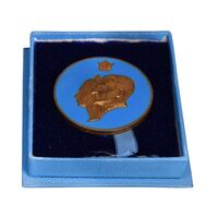 مدال یادبود بیست و پنجمین سده شاهنشاهی 1350 - با جعبه فابریک - AU - محمد رضا شاه