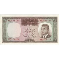 اسکناس 20 ریال (هویدا - سمیعی) - تک - AU50 - محمد رضا شاه