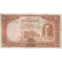اسکناس 100 ریال قهوه ای - VF20 - محمد رضا شاه