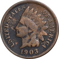 سکه 1 سنت 1903 سرخپوستی - EF40 - آمریکا