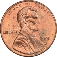 سکه 1 سنت 2001D لینکلن - MS62 - آمریکا