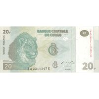 اسکناس 20 فرانک 2003 جمهوری دموکراتیک - تک - UNC64 - کنگو
