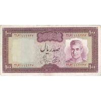 اسکناس 100 ریال (آموزگار - جهانشاهی) - تک - VF35 - محمد رضا شاه