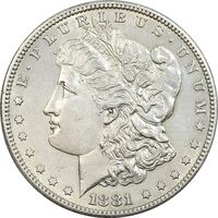 سکه یک دلار 1881S مورگان - MS63 - آمریکا