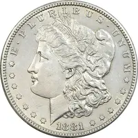 سکه یک دلار 1881S مورگان - MS63 - آمریکا