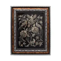 تابلو قلمزنی طرح گل و مرغ 53×43 سانتی