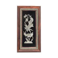 تابلو قلمزنی طرح گل و مرغ 31×16 سانتی