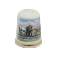 انگشتانه چینی قدیمی طرح اسب - کد 006615
