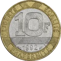 سکه 10 فرانک 1992 جمهوری کنونی - EF45 - فرانسه