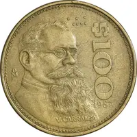 سکه 100 پزو 1987 ایالات متحده - EF45 - مکزیک