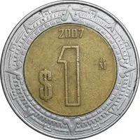 سکه 1 پزو 2007 ایالات متحده - EF45 - مکزیک