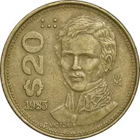 سکه 20 پزو 1985 ایالات متحده - EF45 - مکزیک