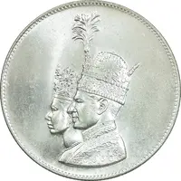 مدال نقره جشن تاجگذاری 1346 - MS64 - محمد رضا شاه