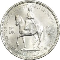 سکه 5 شیلینگ 1953 الیزابت دوم - MS63 - انگلستان