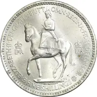 سکه 5 شیلینگ 1953 الیزابت دوم - MS63 - انگلستان