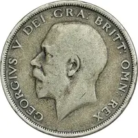 سکه 1/2 کرون 1920 جرج پنجم - VF25 - انگلستان