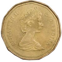سکه 1 دلار 1987 الیزابت دوم - EF45 - کانادا