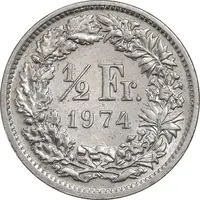 سکه 1/2 فرانک 1974 دولت فدرال - EF45 - سوئیس