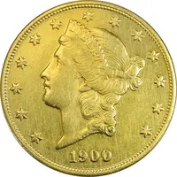 سکه طلا 20 دلار 1900 - دابل ایگل - AU50 - ایالات متحده آمریکا